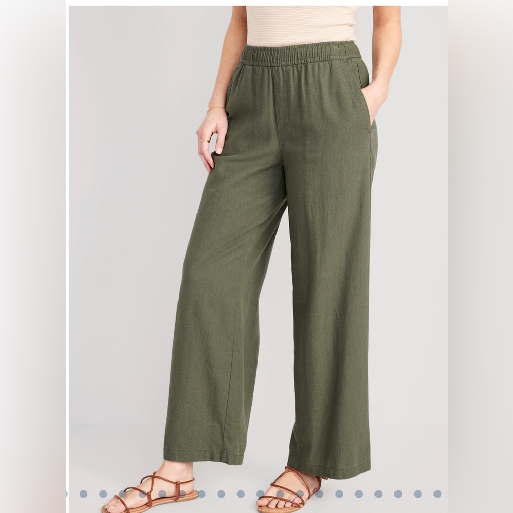NWT High-Waisted Linen-Blend Wide-Leg Pants for Women from Old Navy (3X)